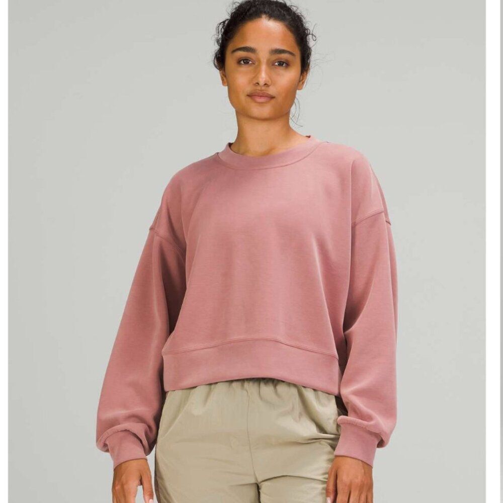 Lululemon Perfectly Oversized Cropped Crew *Softstreme™ Spiced Chai